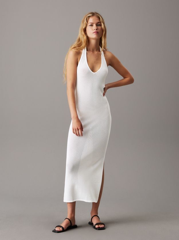 Stretch Knit Halter Neck Dress