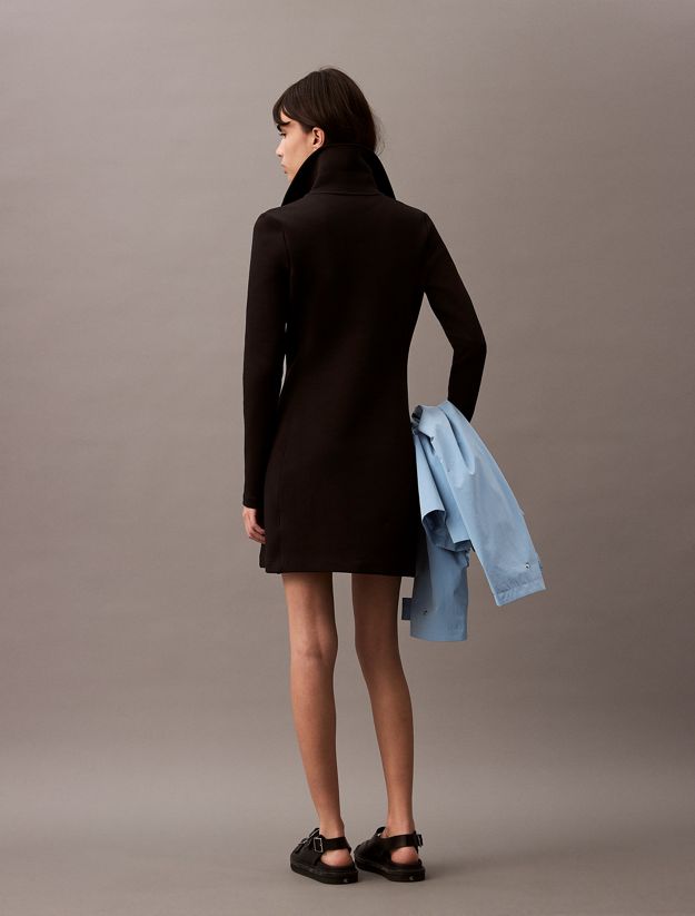 Zip Neck Long Sleeve Dress