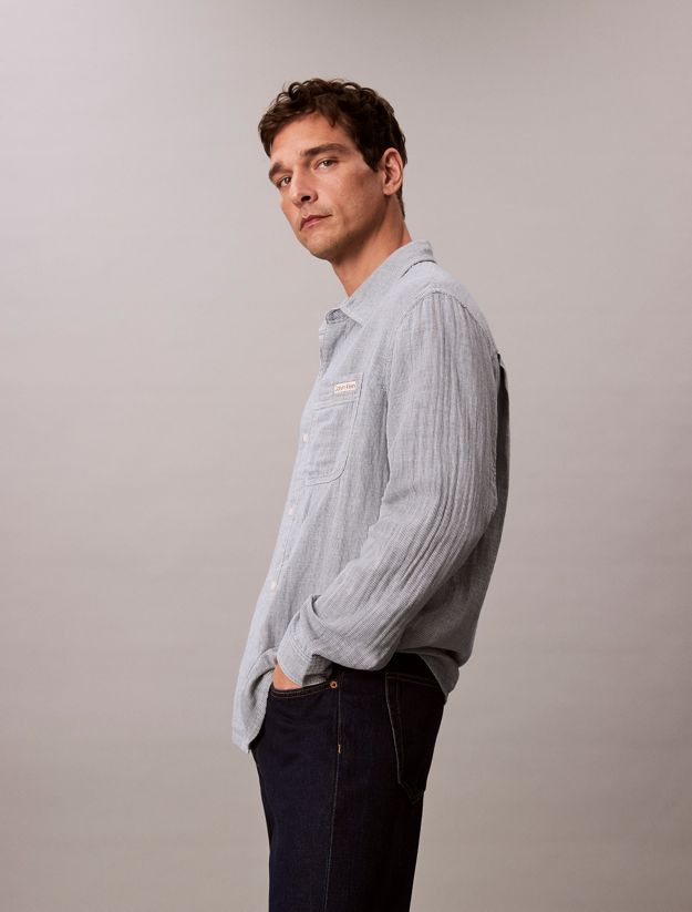 Double Face Striped Cotton Shirt