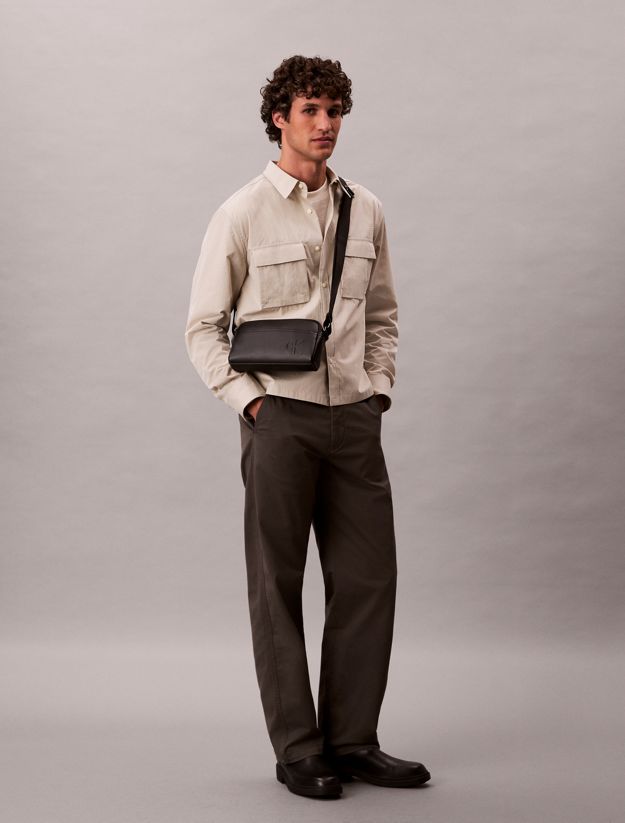 Embossed Monogram Logo Camera Bag