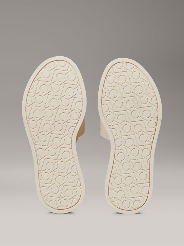 Leather Platform Sliders