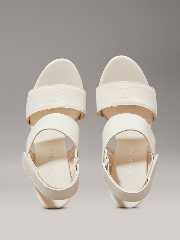 Canvas Platform Wedge Sandals