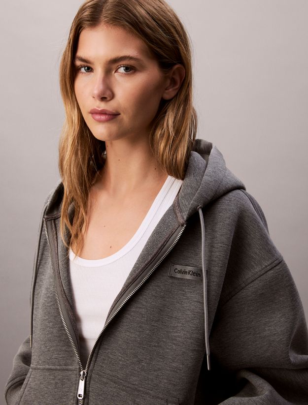 Oversized Jersey Zip Up Hoodie