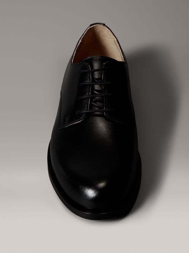 Leather Cushioned Derby Lace-Up Shoes