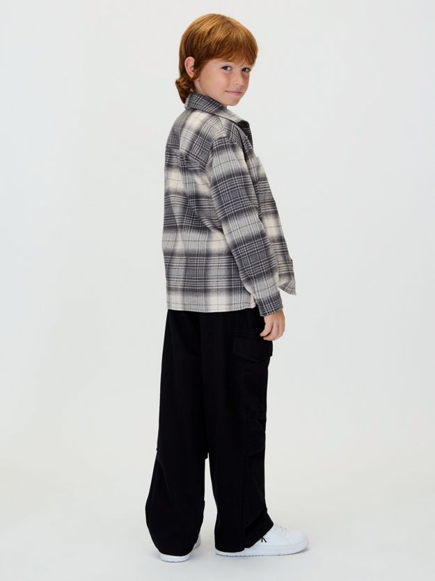 Baggy Sateen Cargo Trousers