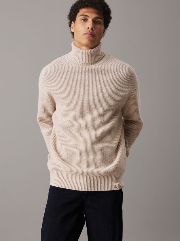 Wool Blend Roll Neck Jumper