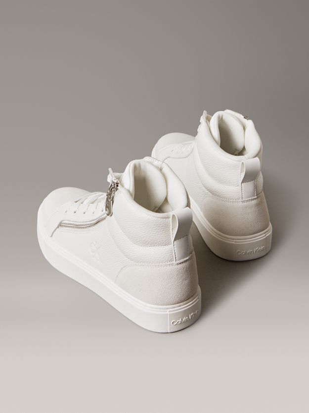 Leather Zip High-Top Trainers