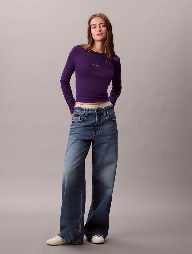 Monogram Logo Long Sleeve Baby Tee