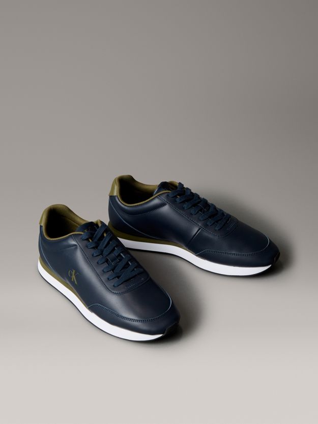 Leather Signature Logo Runner Trainers