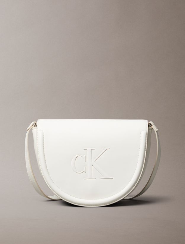 Embossed Monogram Logo Saddle Bag