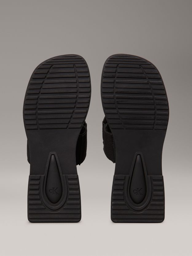 Canvas Square Platform Sandals