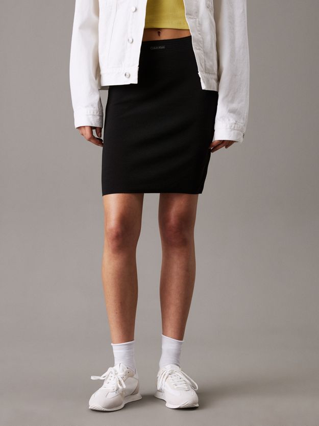 Slim Stretch Knit Mini Skirt