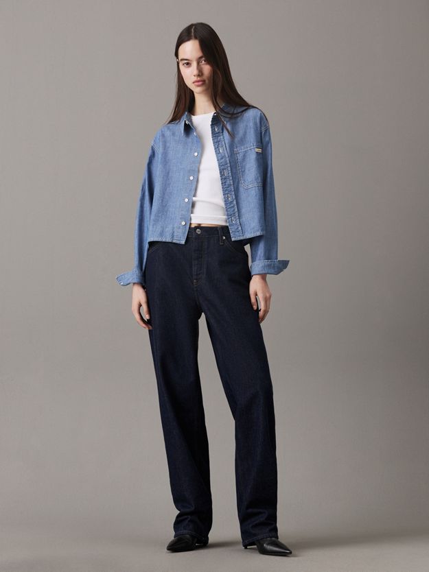 Cropped Denim Dad Shirt