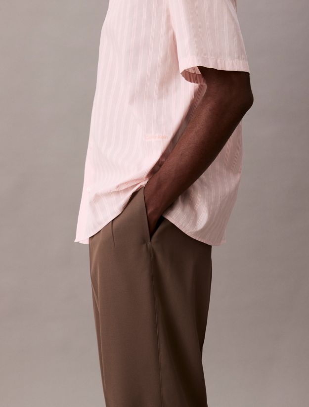 Textured Stripe Short Sleeve Shirt