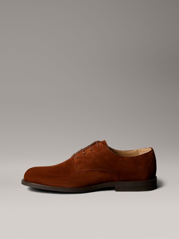 Suede Cushioned Derby Lace-Up Shoes