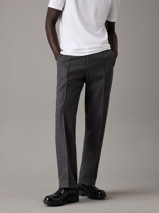 Straight Melton Wool Trousers
