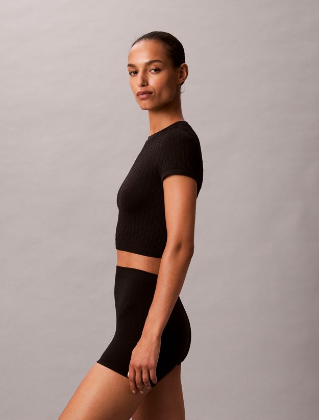 Rib Emblem Seamless Pyjama Top