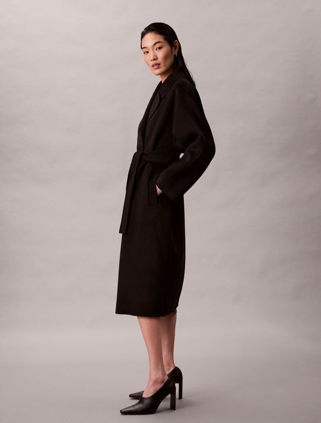 Belted Wool Trench Coat