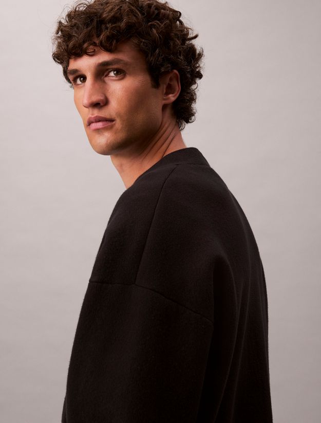 Cotton Blend Monogram Logo Relaxed Cardigan