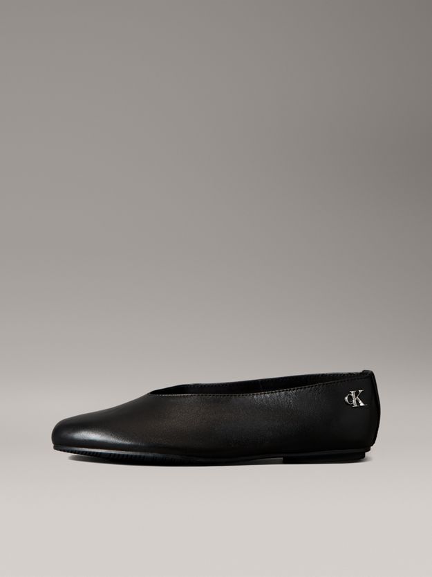 Leather High-Cut Ballerinas