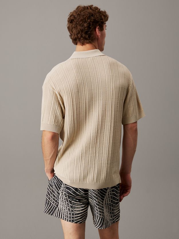 Open Knit Beach Polo Shirt