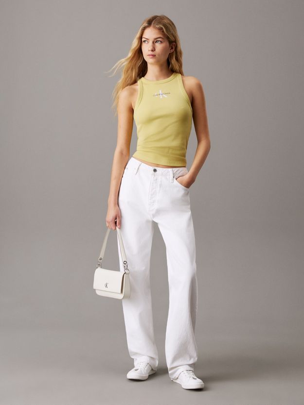 Slim Ribbed Monogram Tank Top