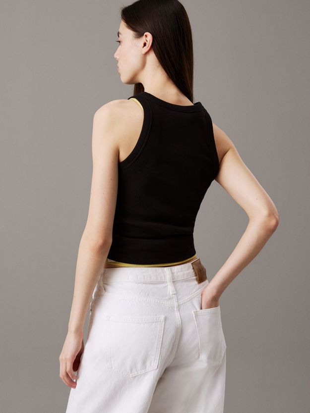 Slim Ribbed Monogram Tank Top