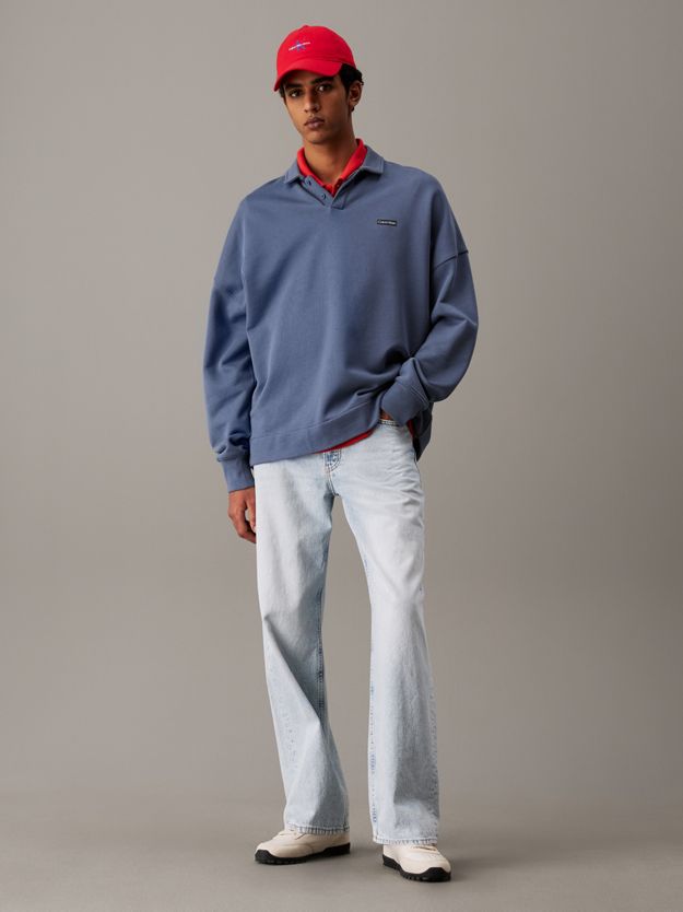 Cotton Terry Polo Sweatshirt