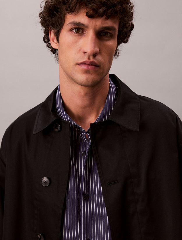 Stripe Viscose Blend Relaxed Button-Down Shirt