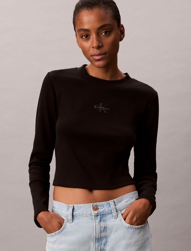 Monogram Logo Long Sleeve Baby Tee