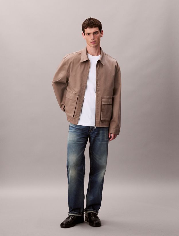 Cotton Stretch Utility Relaxed Jacket