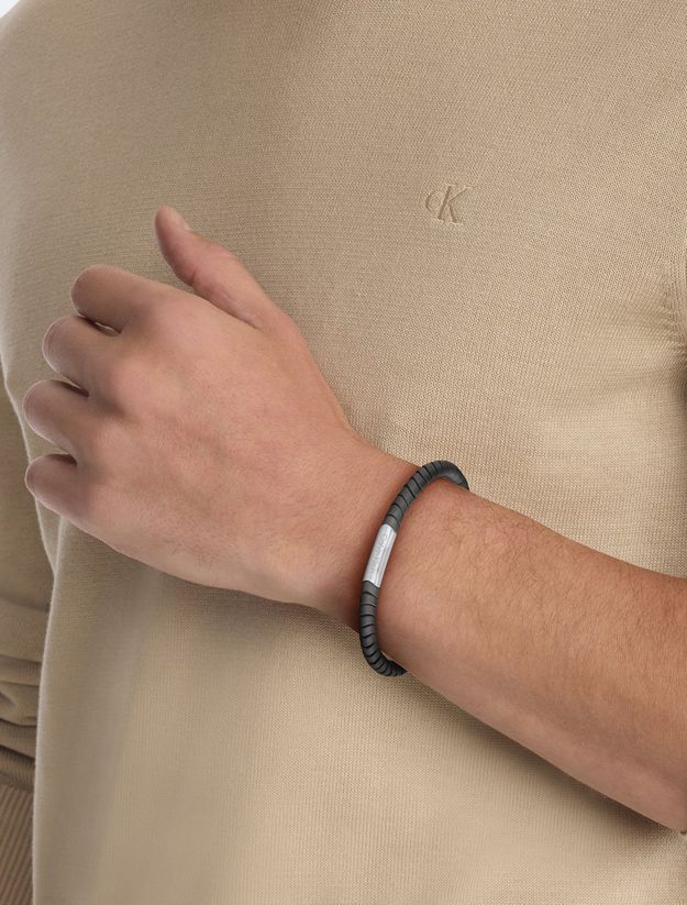 Hematite and Steel Beaded Bracelet