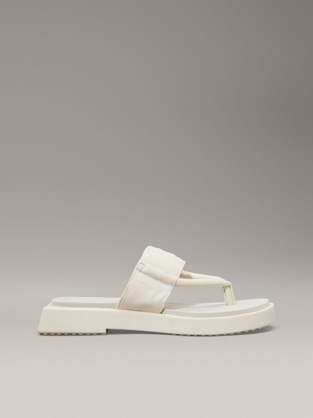 Canvas Square Platform Sandals