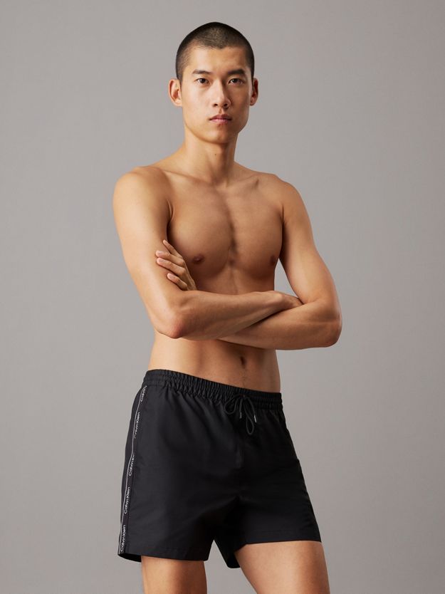 Medium Drawstring Swim Shorts - Logo Tape