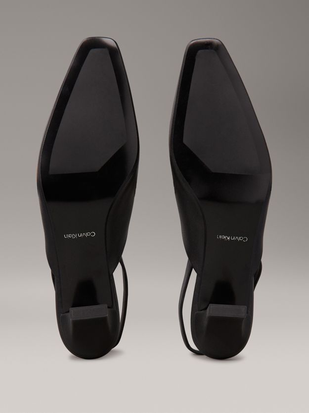 Leather Slingback Mule Pumps