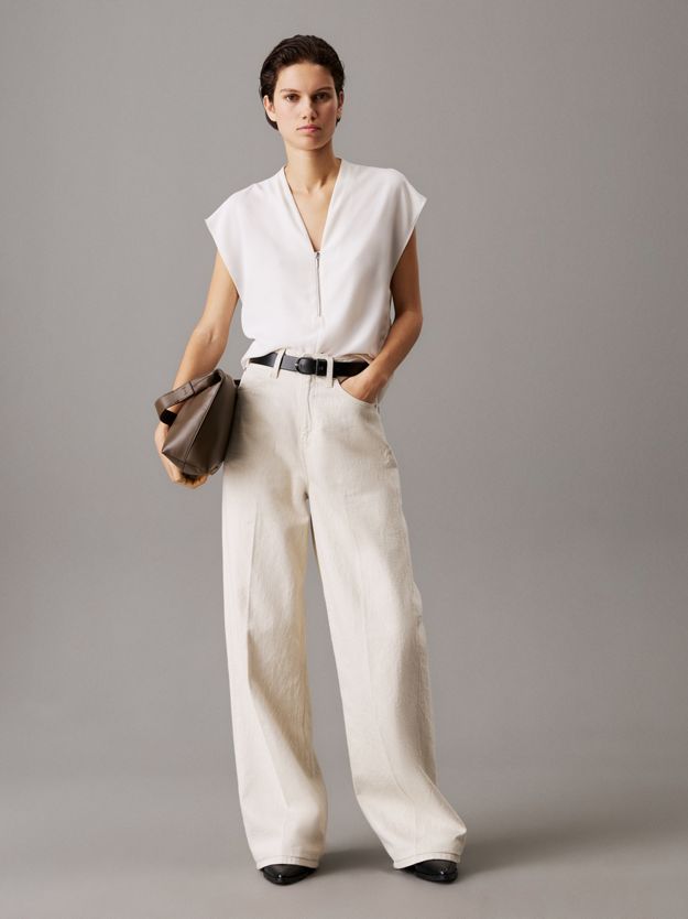 Georgette Zip Blouse