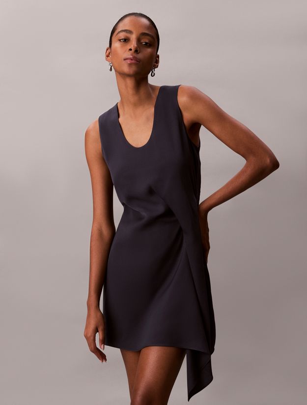 Mini Crepe Waterfall Dress