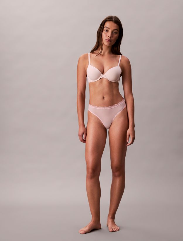 Thong - Microfibre Stretch with Lace