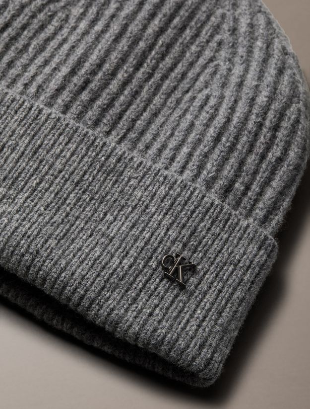 Wool Blend Signature Logo Beanie