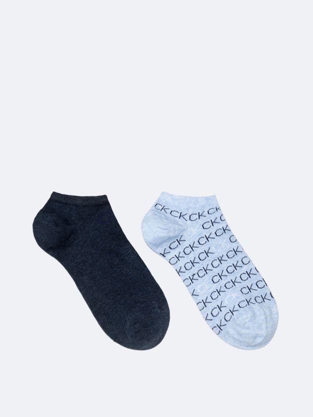 2 Pack Soft Combed Cotton Logo Ankle Socks