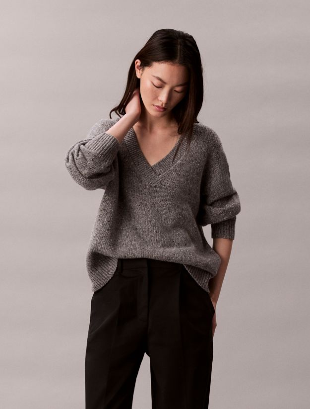 Chunky Relaxed V Neck Sweater