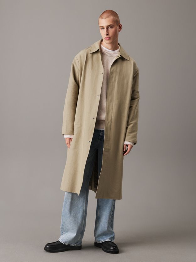 Cotton Nylon Mac Coat