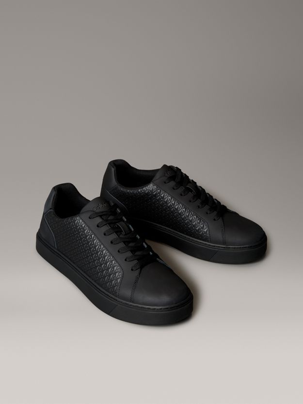 Rubberised Leather Emblem Logo Trainers