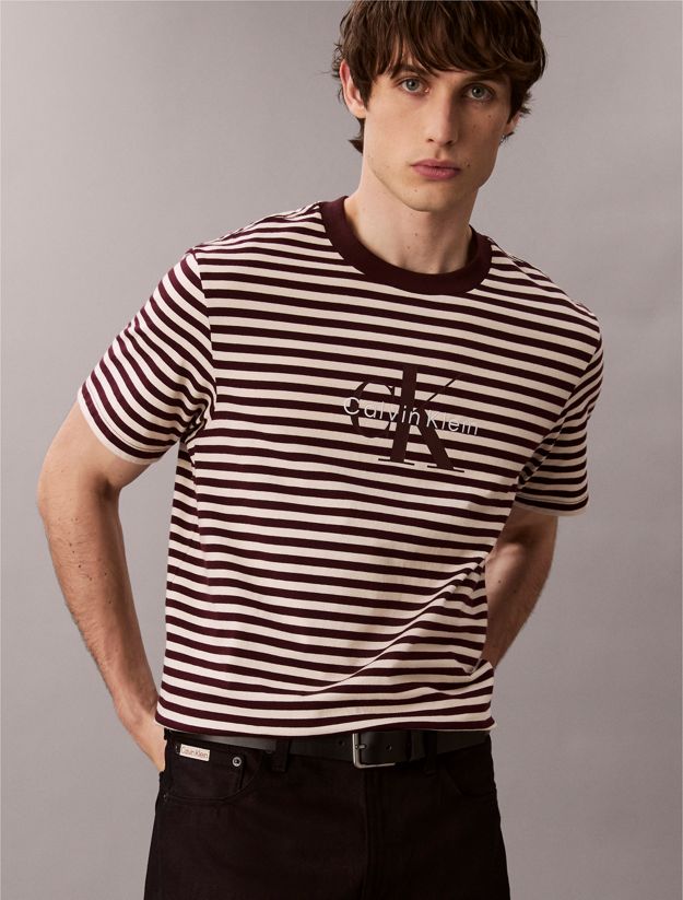 Monogram Logo Stripe Relaxed T-Shirt