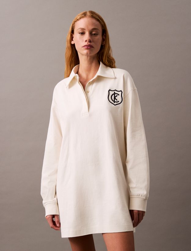 Long Sleeve Jersey Polo Dress