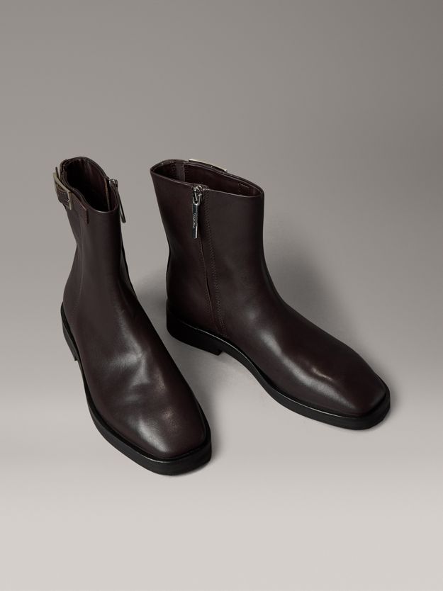 Leather Zip Ankle Boots