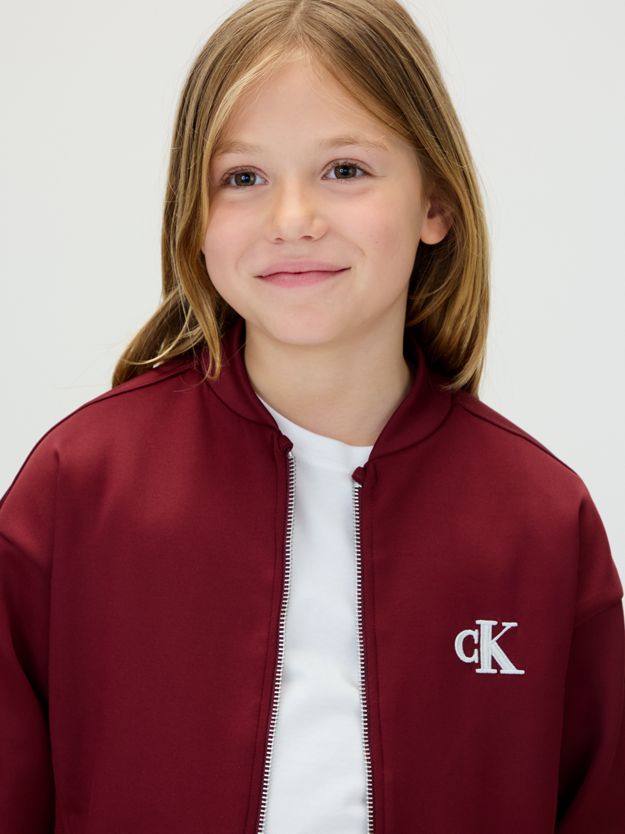 Cropped Tricot Bomber Jacket