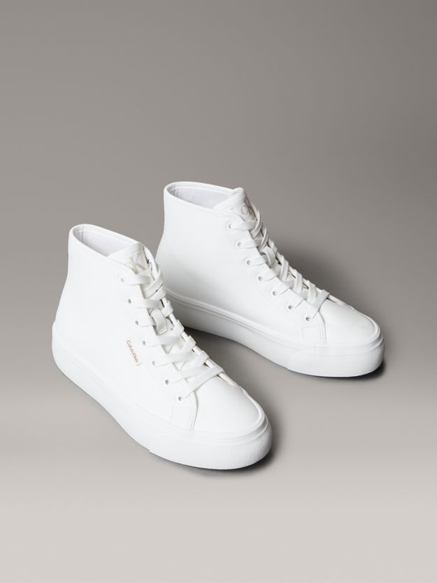 Leather High-Top Platform Trainers