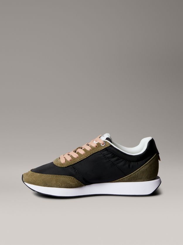 Suede Mix Signature Logo Runner Trainers