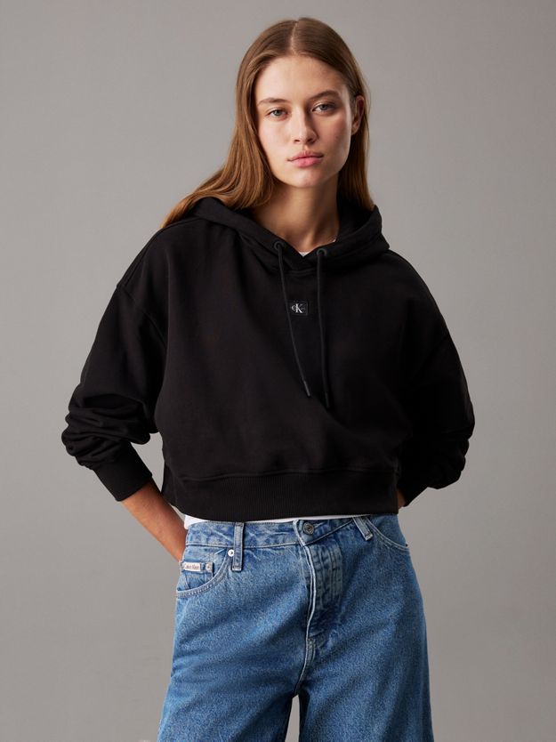 Boxy Cotton Terry Hoodie